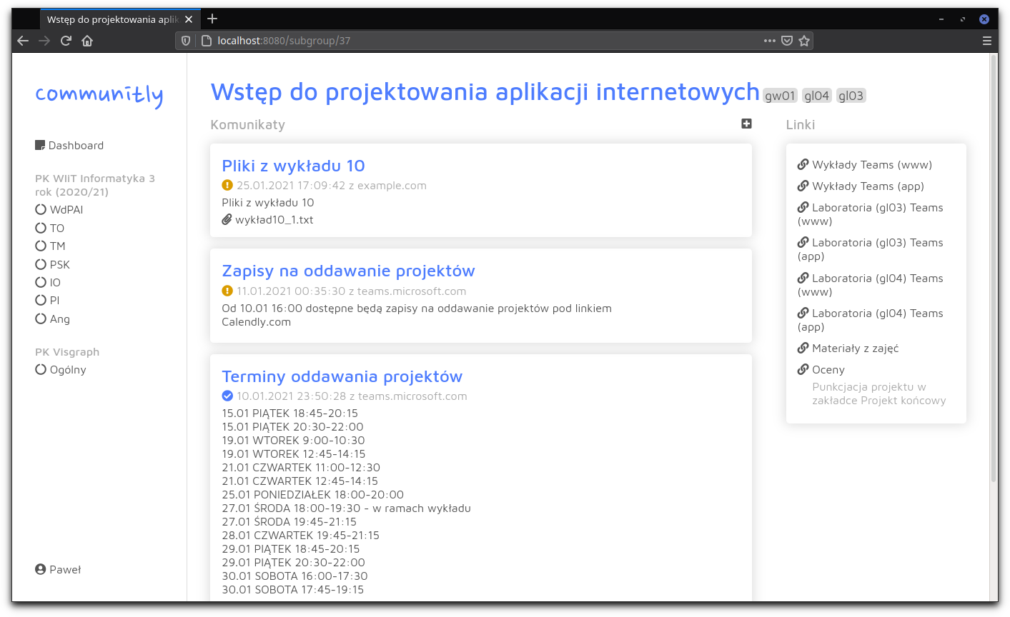 Communitly screenshot